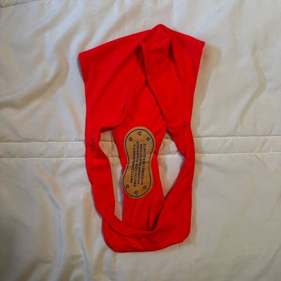 NWT Fashion Nova Bright Orange Long Sleeve Crop Top High Waist Swimsuit Sz M - Picture 8 of 11